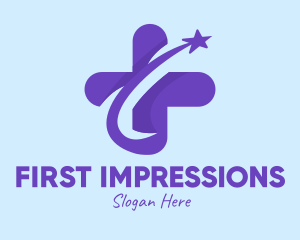 Violet Star Hospital logo design