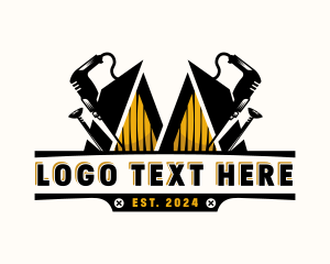 Carpentry - Drill Construction Renovation logo design