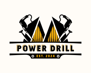 Drill Construction Renovation logo design