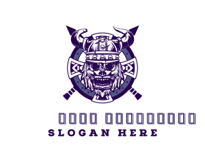 Mascot - Viking Skull Shield Warrior logo design