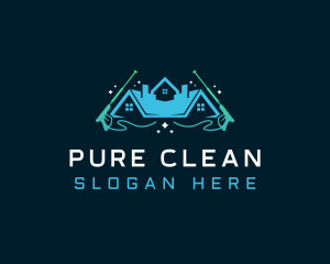 Cleaning Roof Tools logo design