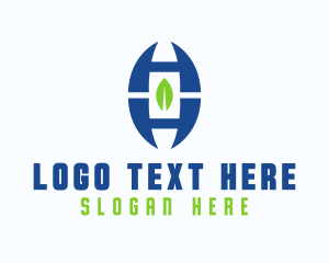 Vegan - Letter H Leaf logo design