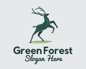 Green Reindeer Elk   logo design