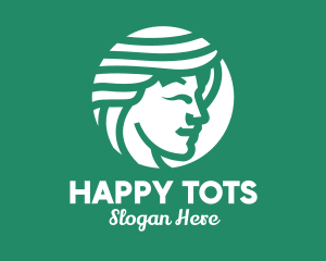 Happy Woman Head logo design