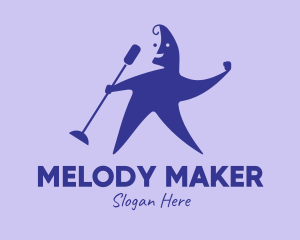 Singer - Blue Superstar Singer logo design