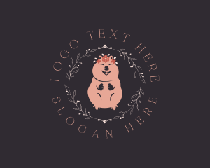 Quokka - Cute Floral Quokka logo design