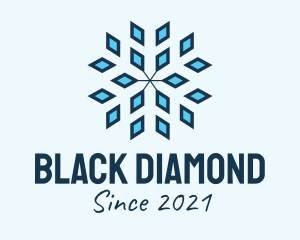 Blue Diamond Snowflake  logo design