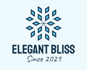 Pattern - Blue Diamond Snowflake logo design