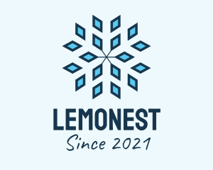 Weather - Blue Diamond Snowflake logo design