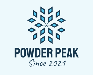 Ski - Blue Diamond Snowflake logo design