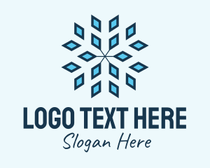 Blue Diamond Snowflake  Logo