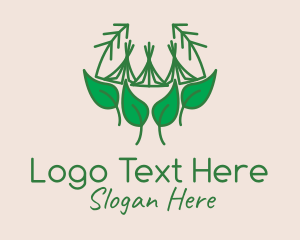 Glamping - Eco Leaf Tent logo design