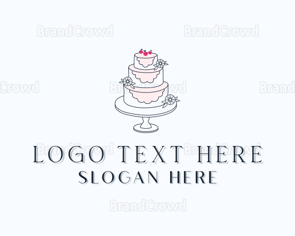 Wedding Cherry Cake Logo