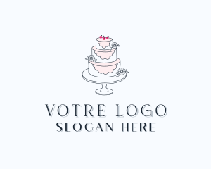 Wedding Cherry Cake Logo