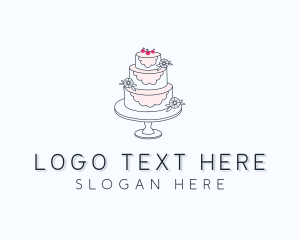 Baker - Wedding Cherry Cake logo design