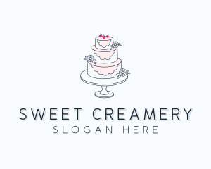 Wedding Cherry Cake logo design