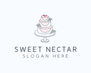 Wedding Cherry Cake logo design