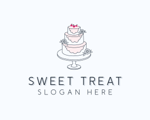 Wedding Cherry Cake logo design