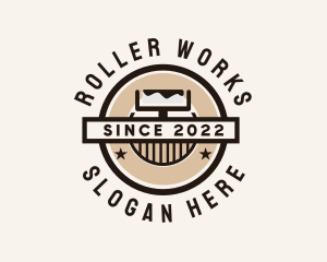 Roller - Painter Paintbrush Badge logo design