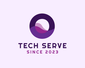 Server - Digital Wave Letter O logo design