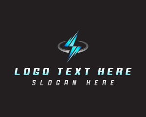 Power Plant - Electricity Lightning Bolt logo design