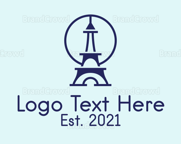 Blue Eiffel Tower Logo