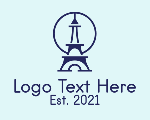 Culture - Blue Eiffel Tower logo design