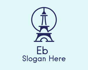 Blue Eiffel Tower  Logo