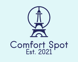 Blue Eiffel Tower  logo design