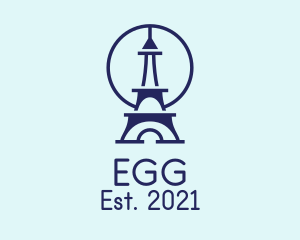 Eiffel - Blue Eiffel Tower logo design