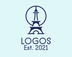 Nation - Blue Eiffel Tower logo design