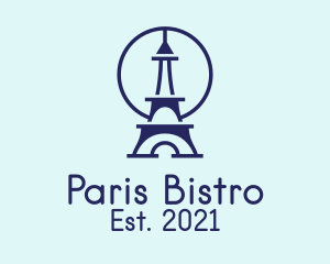 Blue Eiffel Tower  logo design