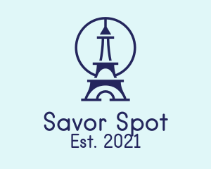 Blue Eiffel Tower  logo design