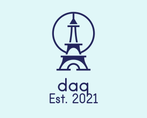 Tourism - Blue Eiffel Tower logo design