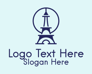 Blue Eiffel Tower  Logo