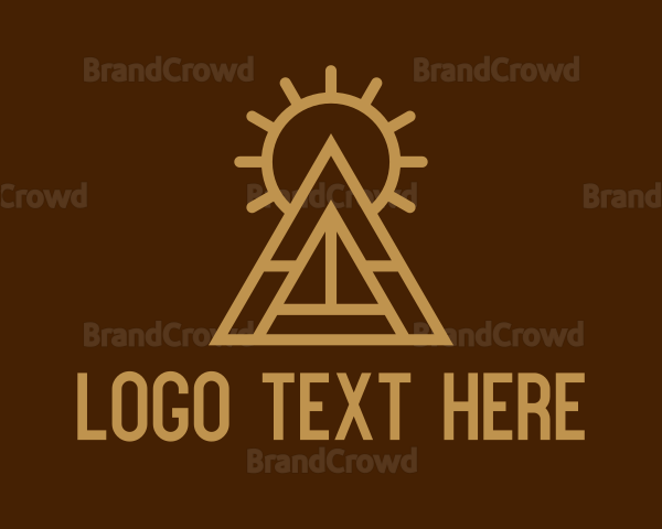 Mayan Pyramid Symbol Logo