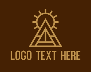 Temple - Mayan Pyramid Symbol logo design
