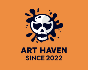 Skull Paint Mural Graffiti  logo design