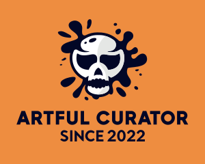 Skull Paint Mural Graffiti  logo design