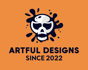 Skull Paint Mural Graffiti  logo design