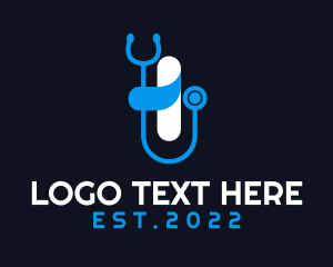 Clinical - Medical Stethoscope Cross logo design