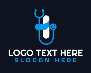 Medical Stethoscope Cross  Logo