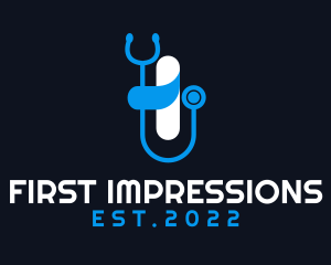 Medical Stethoscope Cross  logo design