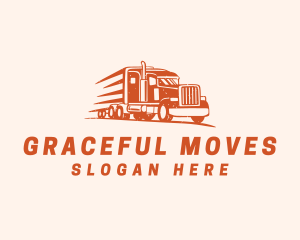 Orange Forwarding Truck logo design