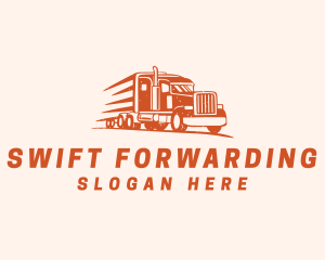 Orange Forwarding Truck logo design