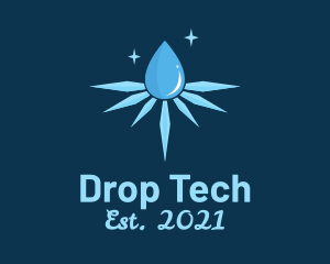 Drop - Water Drop Snowflake logo design