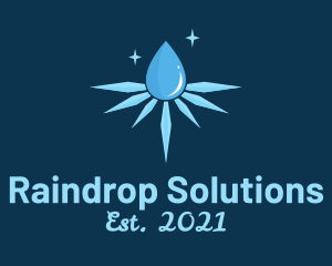 Drop - Water Drop Snowflake logo design