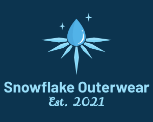 Water Drop Snowflake logo design