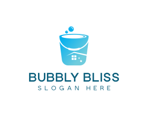 Bucket Home Cleaning Products logo design