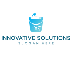 Bucket Home Cleaning Products logo design
